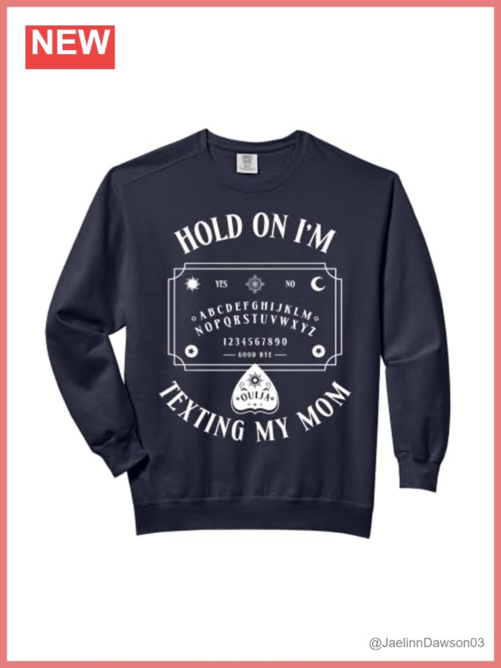 Funny Ouija Board Graphic Sweatshirt Crew Neck Long Sleeve Relaxed Fit
